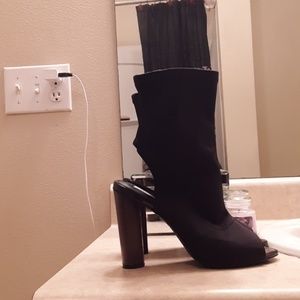 Peep toe/ heel sock heels